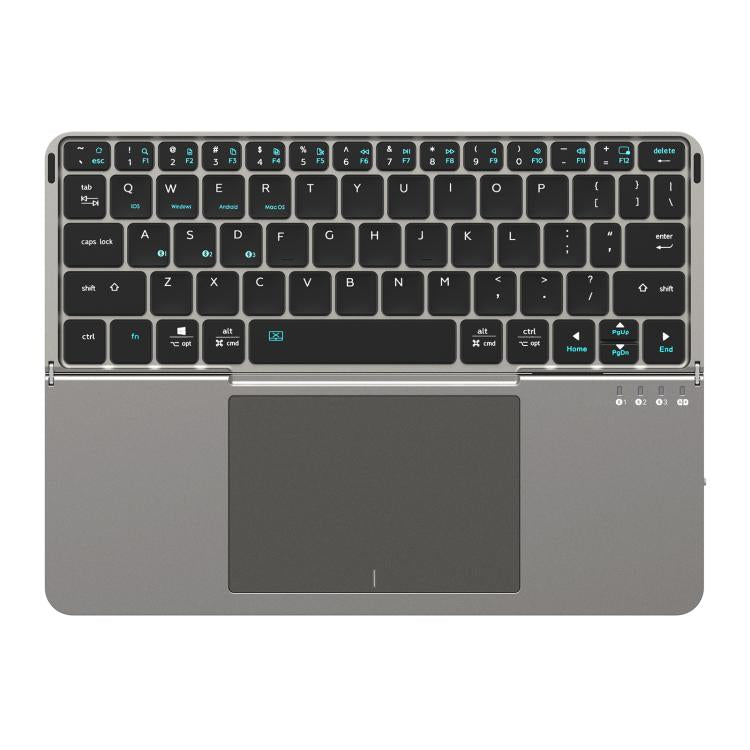 DUX DUCIS OK Fold Series Two-fold Touch Wireless Bluetooth Keyboard Tablet Leather Case - Black