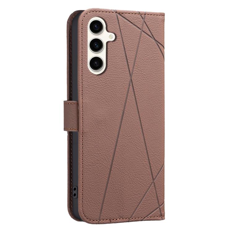 For Samsung Galaxy M36 5G Geometric Pattern RFID Leather Phone Case