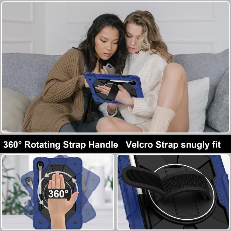 For Samsung Galaxy Tab S10 FE / S9 Contrast Color Robot Silicone Hybrid PC Tablet Case