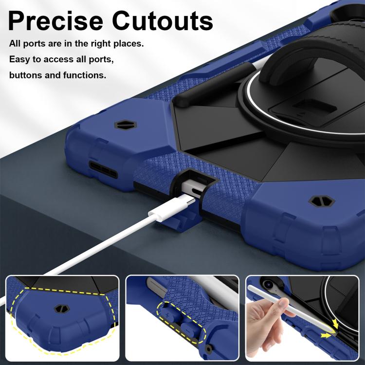 For Samsung Galaxy Tab S10 FE / S9 Contrast Color Robot Silicone Hybrid PC Tablet Case