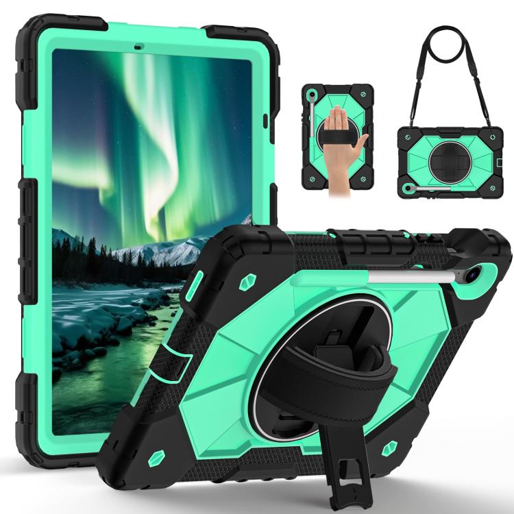 For Samsung Galaxy Tab S10 FE / S9 Contrast Color Robot Silicone Hybrid PC Tablet Case