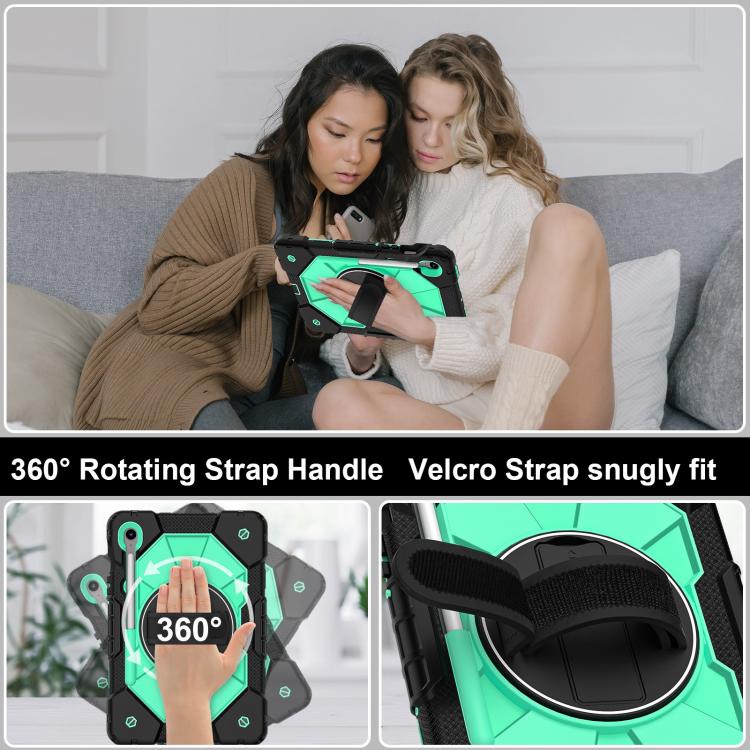 For Samsung Galaxy Tab S10 FE / S9 Contrast Color Robot Silicone Hybrid PC Tablet Case