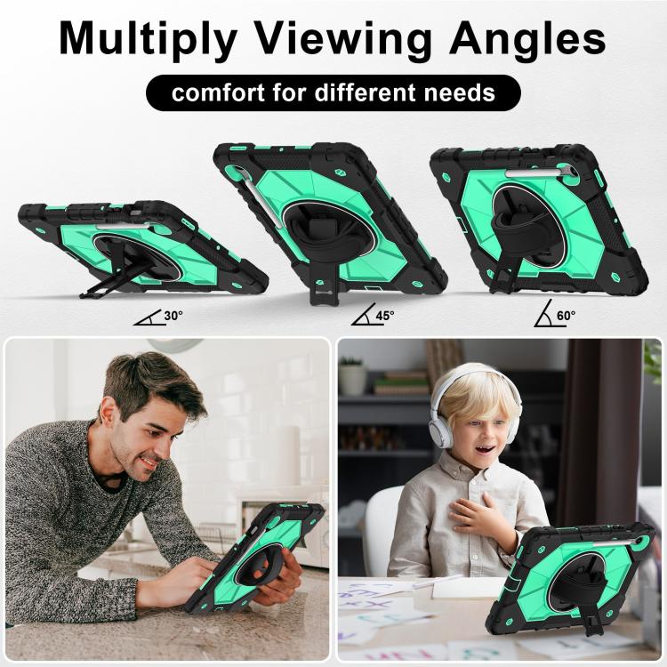 For Samsung Galaxy Tab S10 FE / S9 Contrast Color Robot Silicone Hybrid PC Tablet Case
