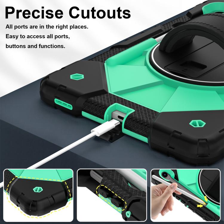 For Samsung Galaxy Tab S10 FE / S9 Contrast Color Robot Silicone Hybrid PC Tablet Case