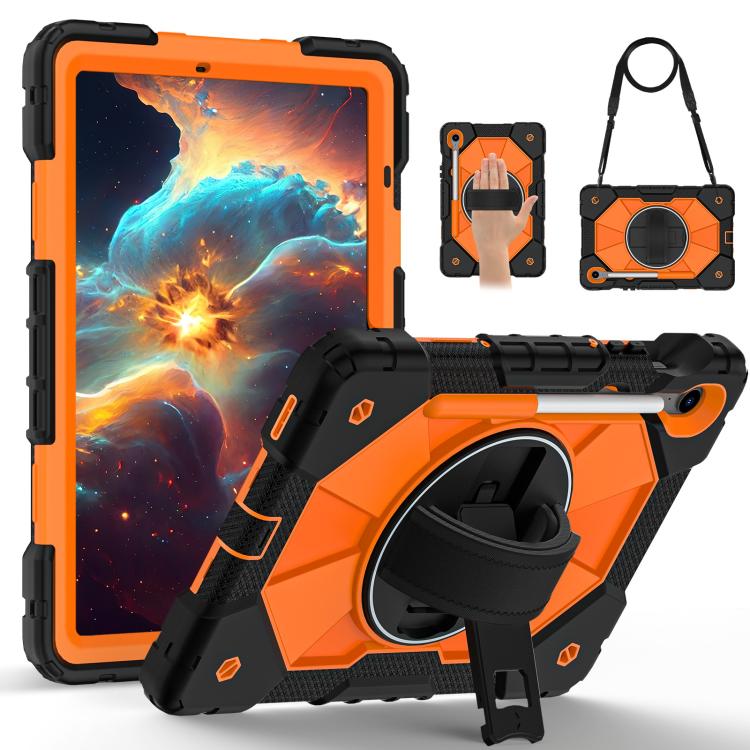 For Samsung Galaxy Tab S10 FE / S9 Contrast Color Robot Silicone Hybrid PC Tablet Case