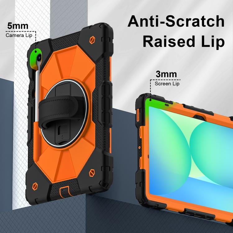 For Samsung Galaxy Tab S10 FE / S9 Contrast Color Robot Silicone Hybrid PC Tablet Case