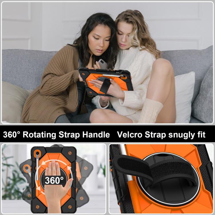 For Samsung Galaxy Tab S10 FE / S9 Contrast Color Robot Silicone Hybrid PC Tablet Case