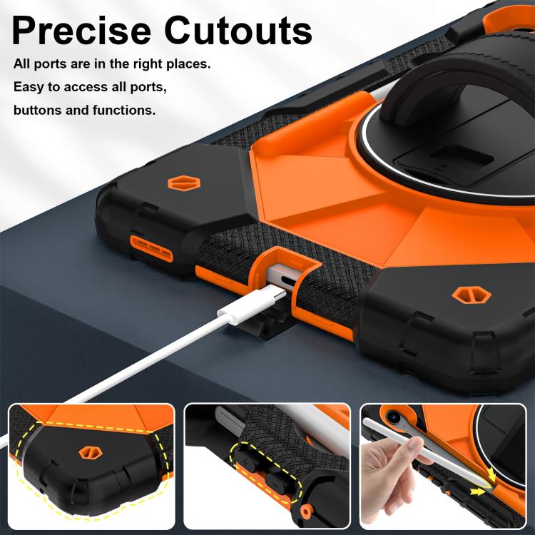 For Samsung Galaxy Tab S10 FE / S9 Contrast Color Robot Silicone Hybrid PC Tablet Case