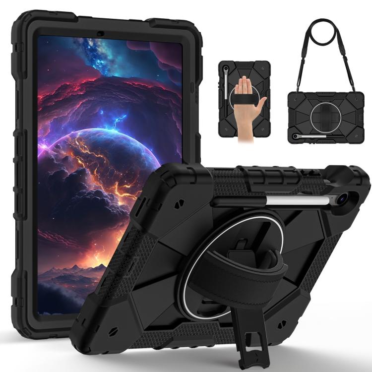 For Samsung Galaxy Tab S10 FE / S9 Contrast Color Robot Silicone Hybrid PC Tablet Case