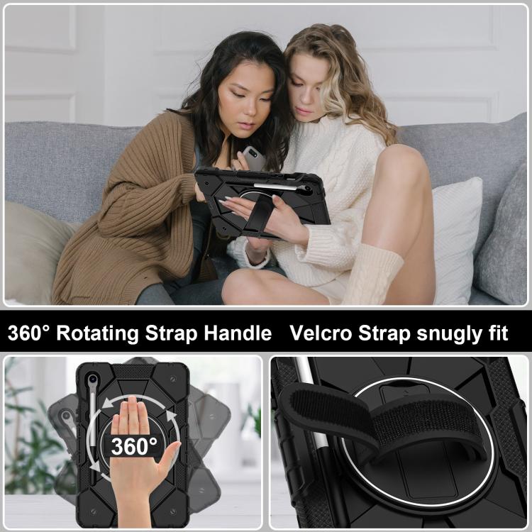For Samsung Galaxy Tab S10 FE / S9 Contrast Color Robot Silicone Hybrid PC Tablet Case