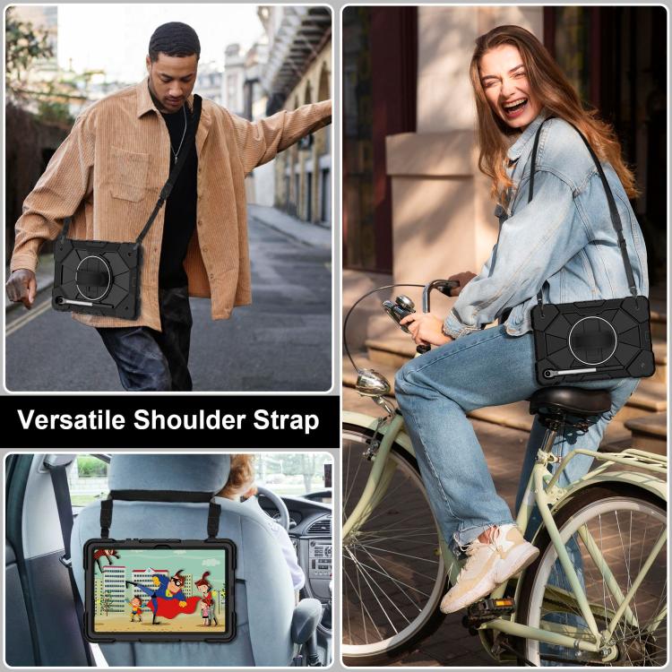 For Samsung Galaxy Tab S10 FE / S9 Contrast Color Robot Silicone Hybrid PC Tablet Case