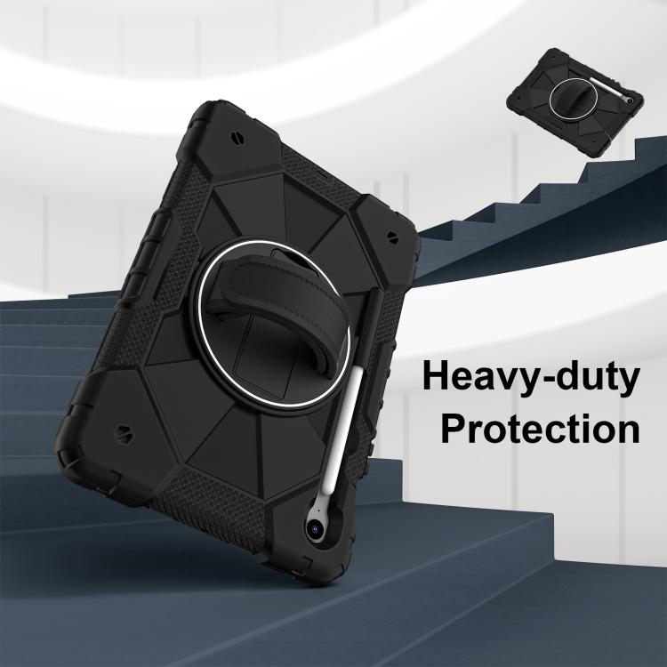For Samsung Galaxy Tab S10 FE / S9 Contrast Color Robot Silicone Hybrid PC Tablet Case
