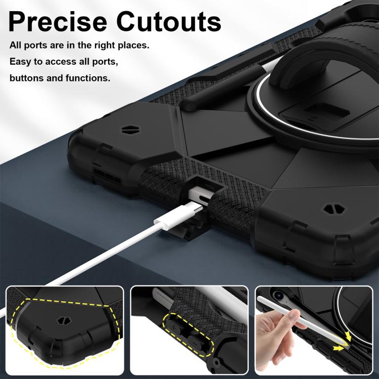 For Samsung Galaxy Tab S10 FE / S9 Contrast Color Robot Silicone Hybrid PC Tablet Case