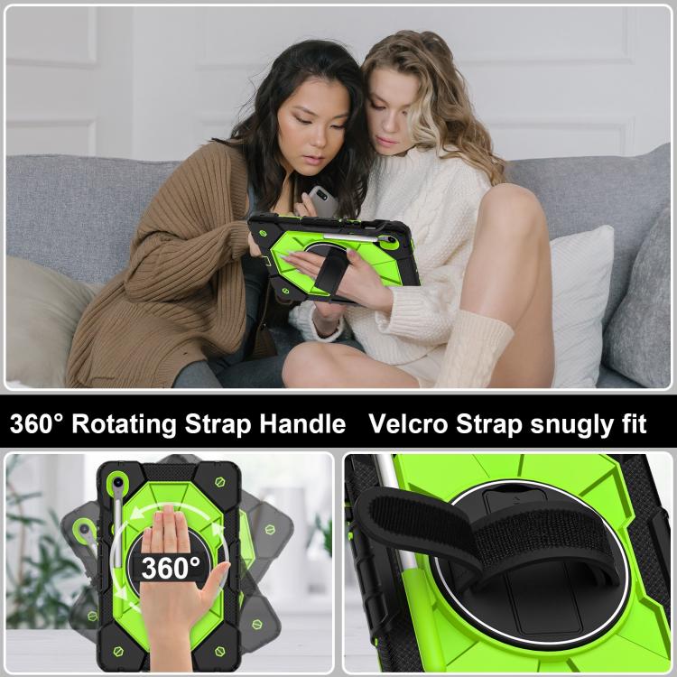 For Samsung Galaxy Tab S10 FE / S9 Contrast Color Robot Silicone Hybrid PC Tablet Case