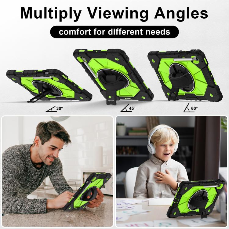 For Samsung Galaxy Tab S10 FE / S9 Contrast Color Robot Silicone Hybrid PC Tablet Case