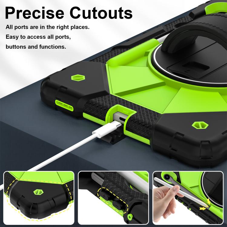 For Samsung Galaxy Tab S10 FE / S9 Contrast Color Robot Silicone Hybrid PC Tablet Case