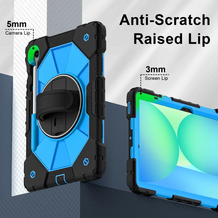 For Samsung Galaxy Tab S10 FE / S9 Contrast Color Robot Silicone Hybrid PC Tablet Case
