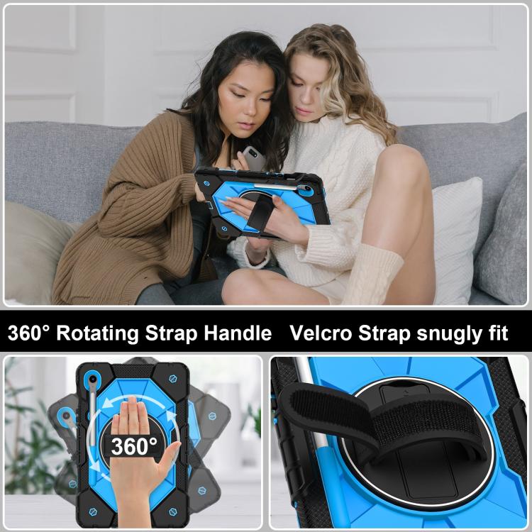 For Samsung Galaxy Tab S10 FE / S9 Contrast Color Robot Silicone Hybrid PC Tablet Case