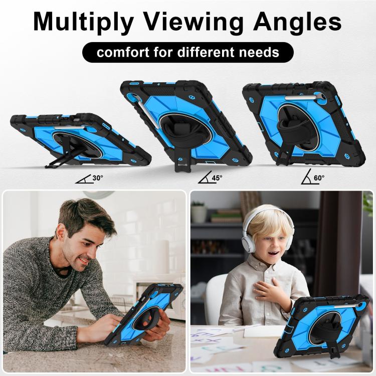 For Samsung Galaxy Tab S10 FE / S9 Contrast Color Robot Silicone Hybrid PC Tablet Case