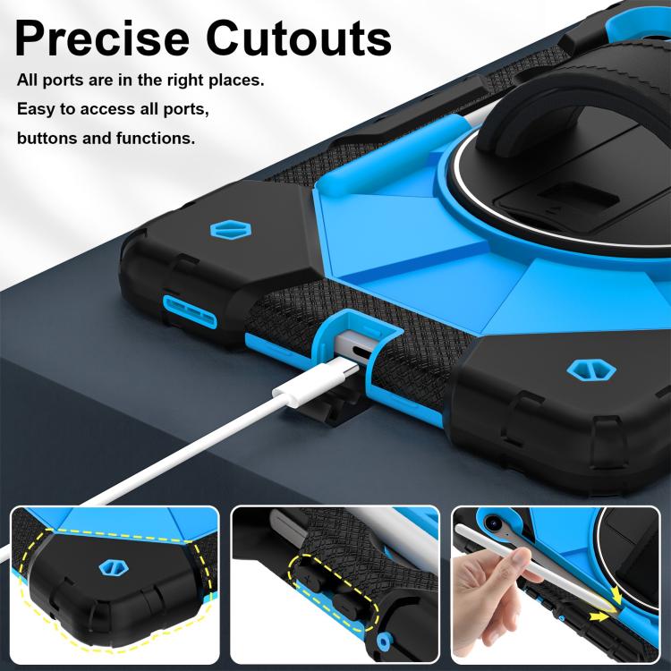 For Samsung Galaxy Tab S10 FE / S9 Contrast Color Robot Silicone Hybrid PC Tablet Case