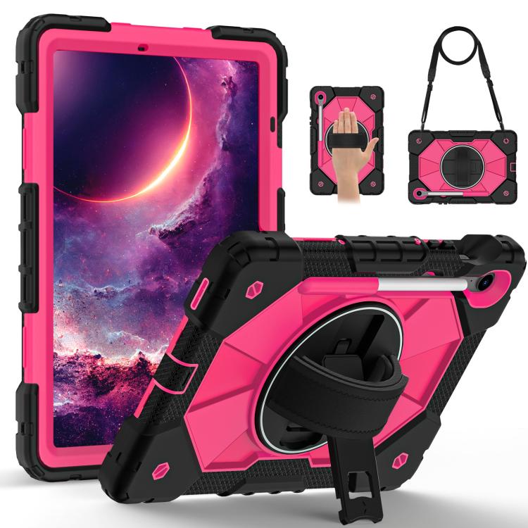 For Samsung Galaxy Tab S10 FE / S9 Contrast Color Robot Silicone Hybrid PC Tablet Case