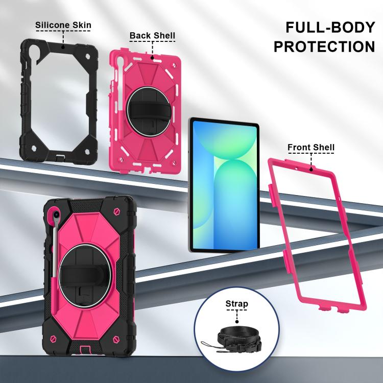 For Samsung Galaxy Tab S10 FE / S9 Contrast Color Robot Silicone Hybrid PC Tablet Case