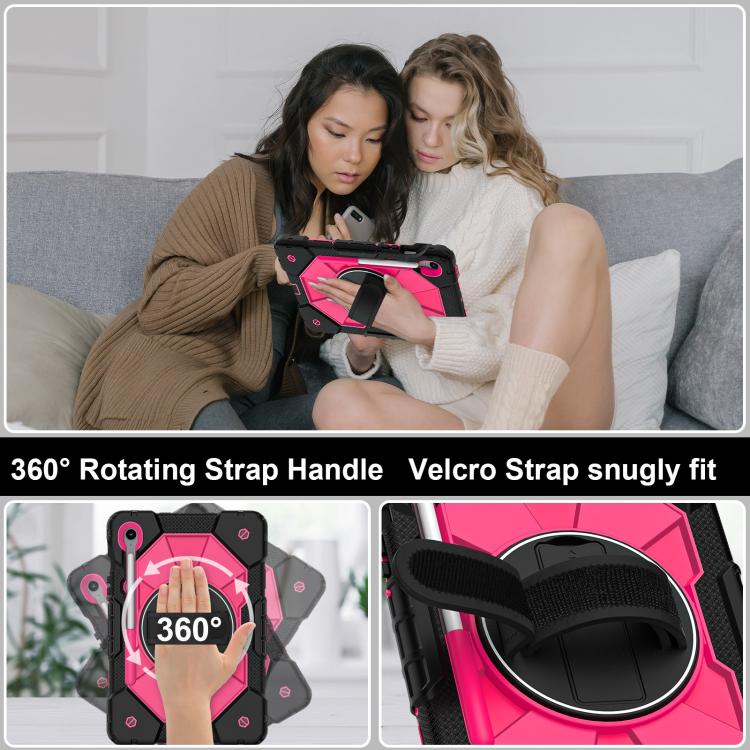 For Samsung Galaxy Tab S10 FE / S9 Contrast Color Robot Silicone Hybrid PC Tablet Case