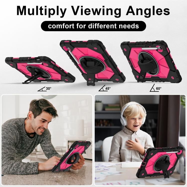 For Samsung Galaxy Tab S10 FE / S9 Contrast Color Robot Silicone Hybrid PC Tablet Case