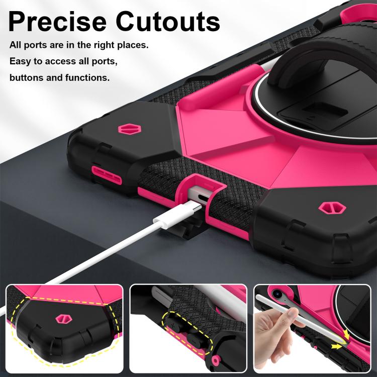 For Samsung Galaxy Tab S10 FE / S9 Contrast Color Robot Silicone Hybrid PC Tablet Case