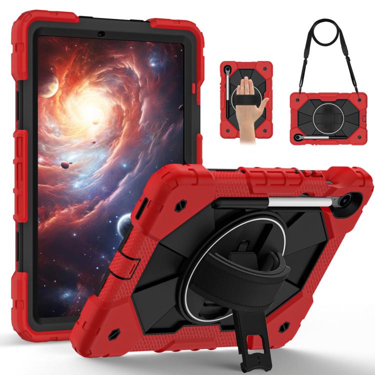 For Samsung Galaxy Tab S10 FE / S9 Contrast Color Robot Silicone Hybrid PC Tablet Case