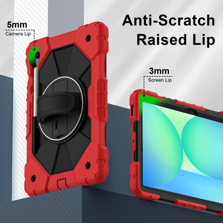 For Samsung Galaxy Tab S10 FE / S9 Contrast Color Robot Silicone Hybrid PC Tablet Case
