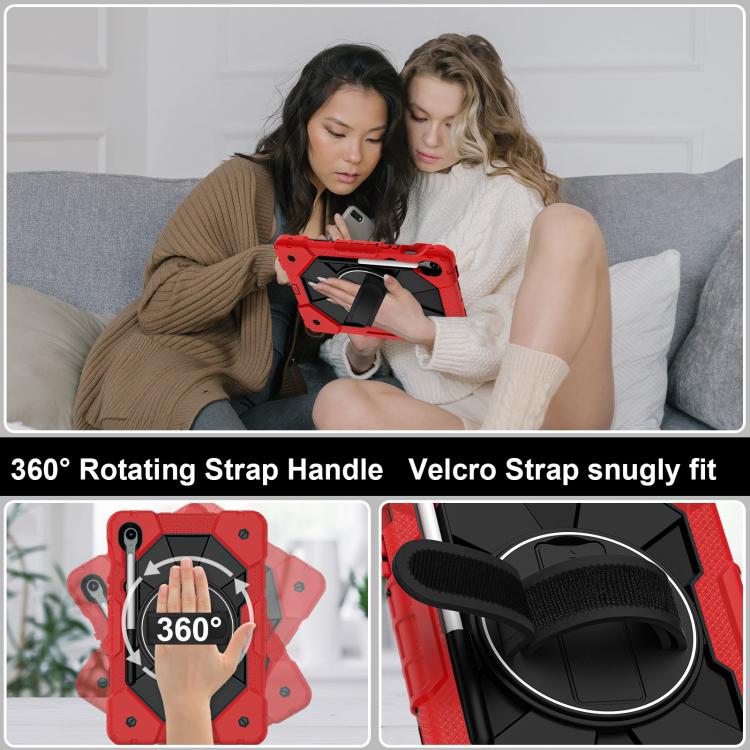 For Samsung Galaxy Tab S10 FE / S9 Contrast Color Robot Silicone Hybrid PC Tablet Case