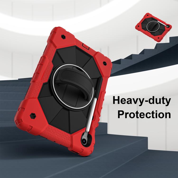 For Samsung Galaxy Tab S10 FE / S9 Contrast Color Robot Silicone Hybrid PC Tablet Case