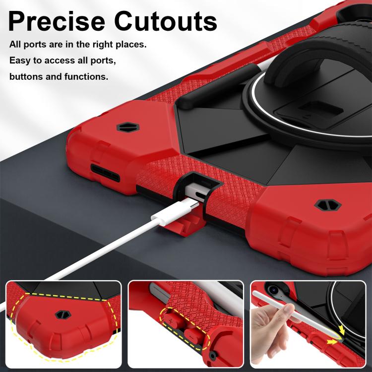 For Samsung Galaxy Tab S10 FE / S9 Contrast Color Robot Silicone Hybrid PC Tablet Case