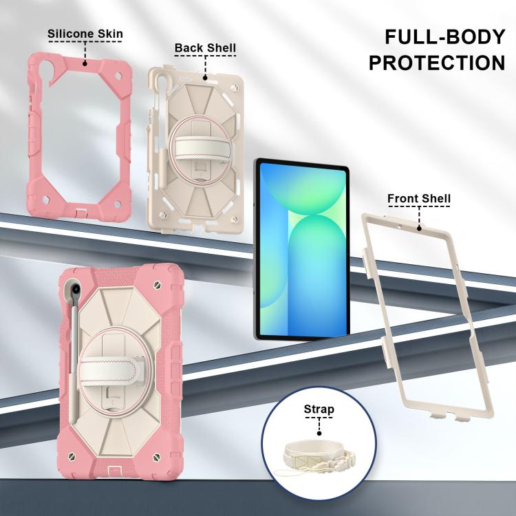 For Samsung Galaxy Tab S10 FE / S9 Contrast Color Robot Silicone Hybrid PC Tablet Case