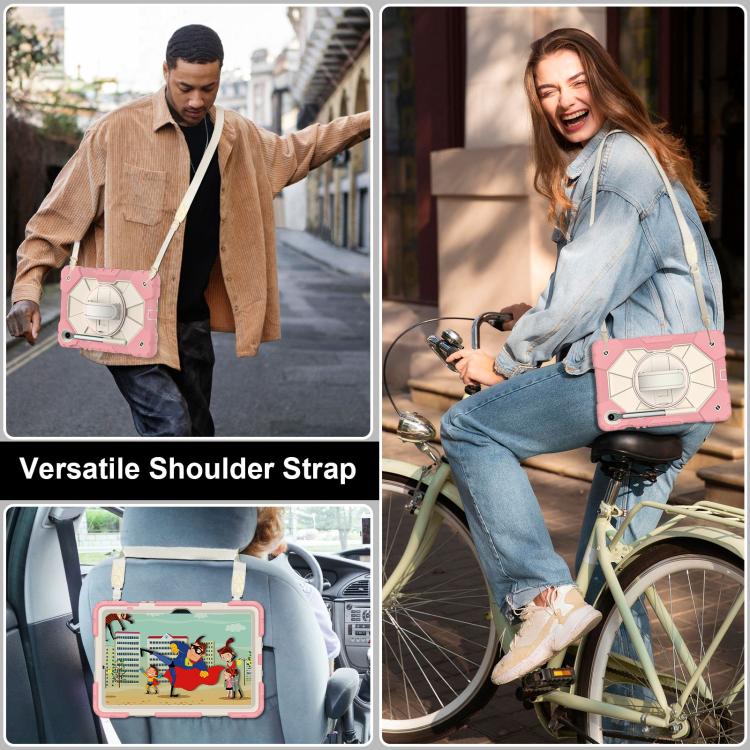 For Samsung Galaxy Tab S10 FE / S9 Contrast Color Robot Silicone Hybrid PC Tablet Case