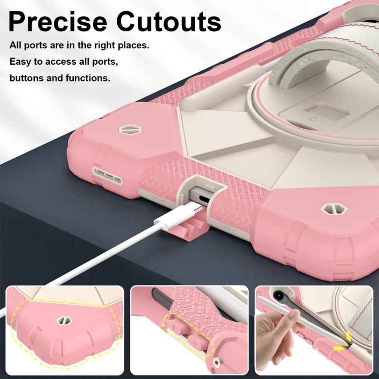 For Samsung Galaxy Tab S10 FE / S9 Contrast Color Robot Silicone Hybrid PC Tablet Case