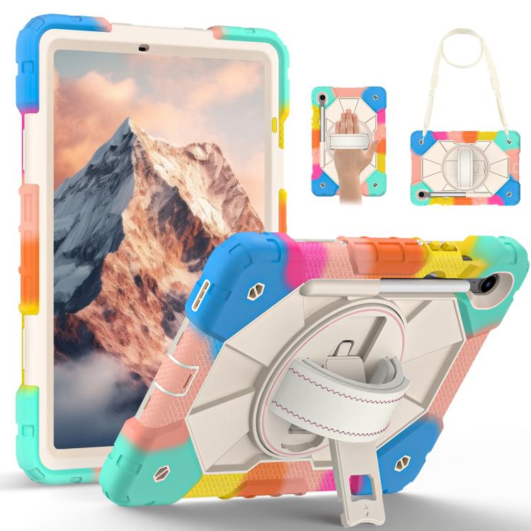 For Samsung Galaxy Tab S10 FE / S9 Contrast Color Robot Silicone Hybrid PC Tablet Case