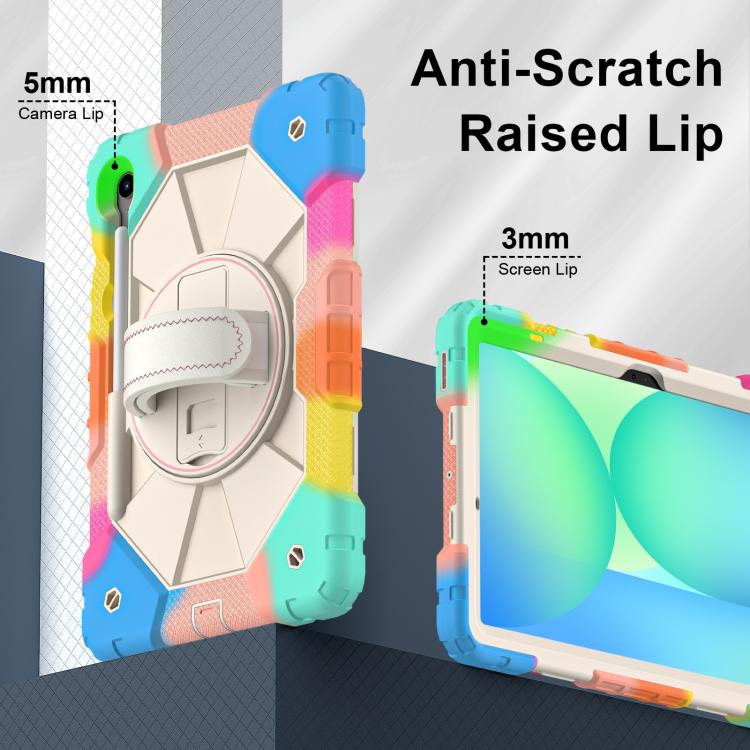 For Samsung Galaxy Tab S10 FE / S9 Contrast Color Robot Silicone Hybrid PC Tablet Case