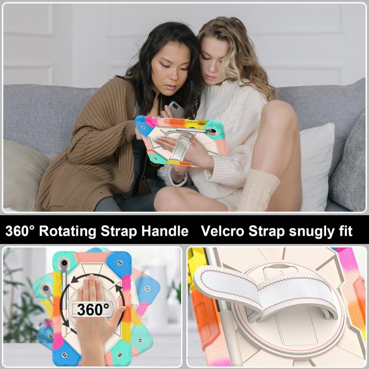 For Samsung Galaxy Tab S10 FE / S9 Contrast Color Robot Silicone Hybrid PC Tablet Case