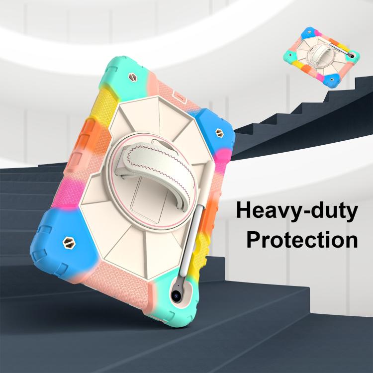 For Samsung Galaxy Tab S10 FE / S9 Contrast Color Robot Silicone Hybrid PC Tablet Case