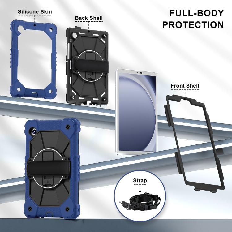 For Samsung Galaxy Tab A11 Contrast Color Robot Silicone Hybrid PC Tablet Case