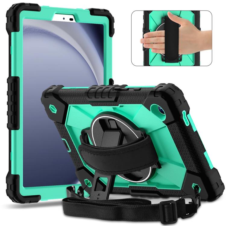 For Samsung Galaxy Tab A11 Contrast Color Robot Silicone Hybrid PC Tablet Case