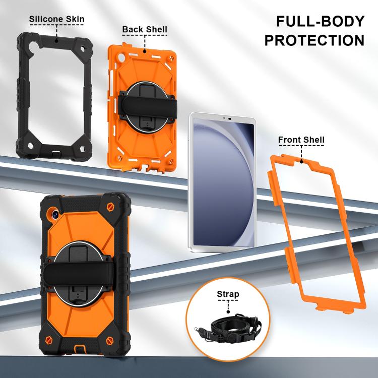 For Samsung Galaxy Tab A11 Contrast Color Robot Silicone Hybrid PC Tablet Case
