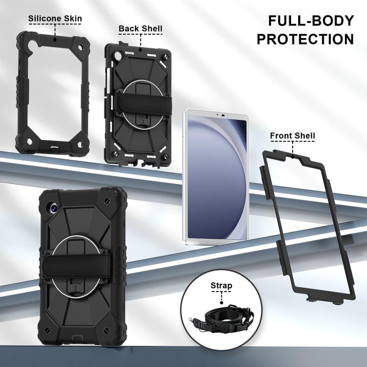 For Samsung Galaxy Tab A11 Contrast Color Robot Silicone Hybrid PC Tablet Case