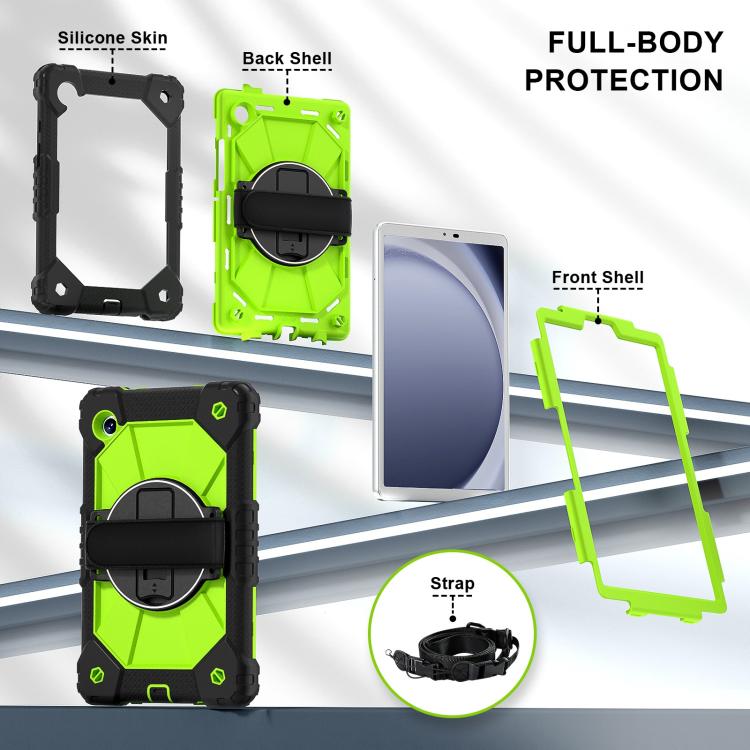 For Samsung Galaxy Tab A11 Contrast Color Robot Silicone Hybrid PC Tablet Case