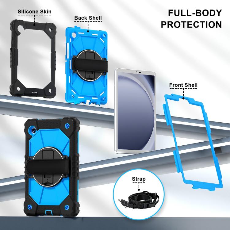 For Samsung Galaxy Tab A11 Contrast Color Robot Silicone Hybrid PC Tablet Case