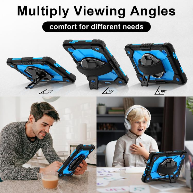 For Samsung Galaxy Tab A11 Contrast Color Robot Silicone Hybrid PC Tablet Case