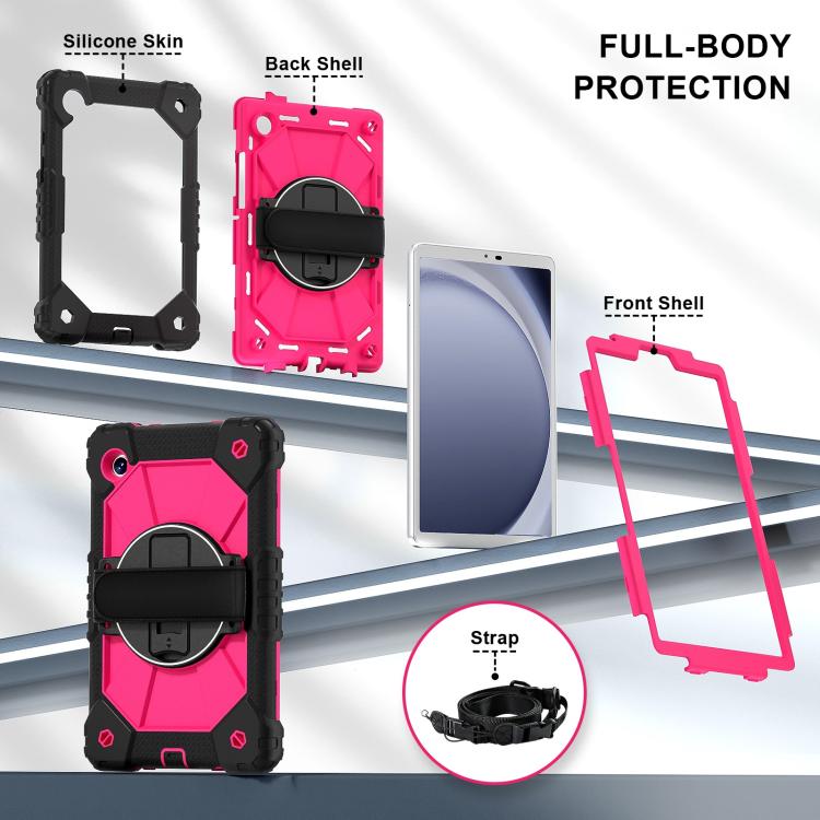 For Samsung Galaxy Tab A11 Contrast Color Robot Silicone Hybrid PC Tablet Case