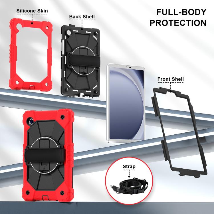 For Samsung Galaxy Tab A11 Contrast Color Robot Silicone Hybrid PC Tablet Case